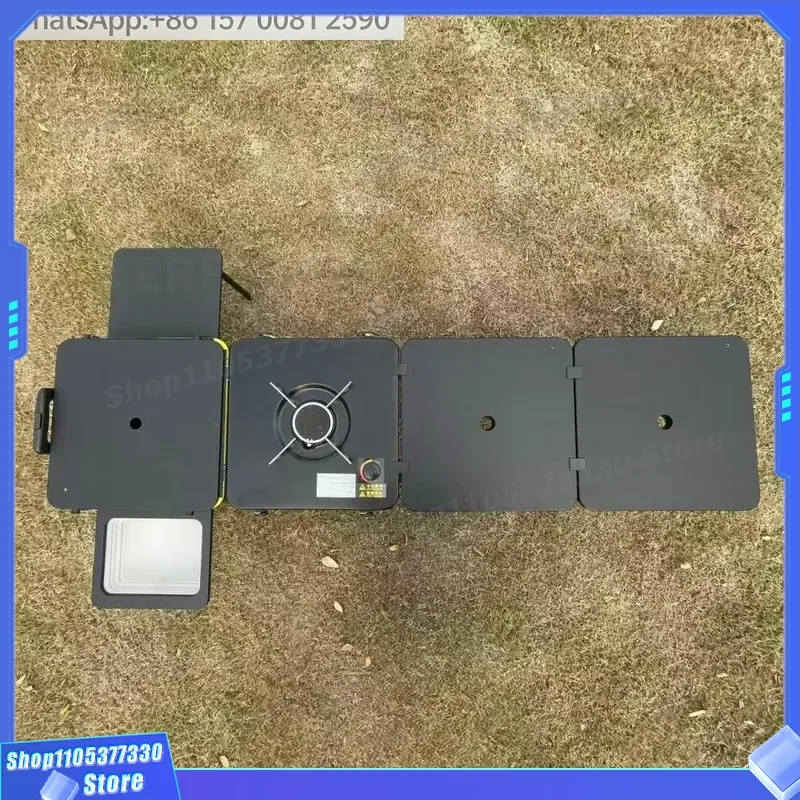 Mobile Foldable Outdoor Kitchen | All-in-One Stainless Steel Station Grill Stove Induction Cooker No Electricity Required