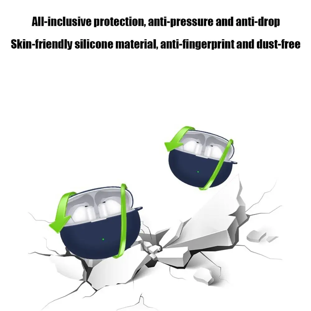 Однотонный силиконовый чехол для наушников Huawei Freebuds 6i, чехол для FreeBuds 6i, мягкий чехол для наушников с кольцом для ключей