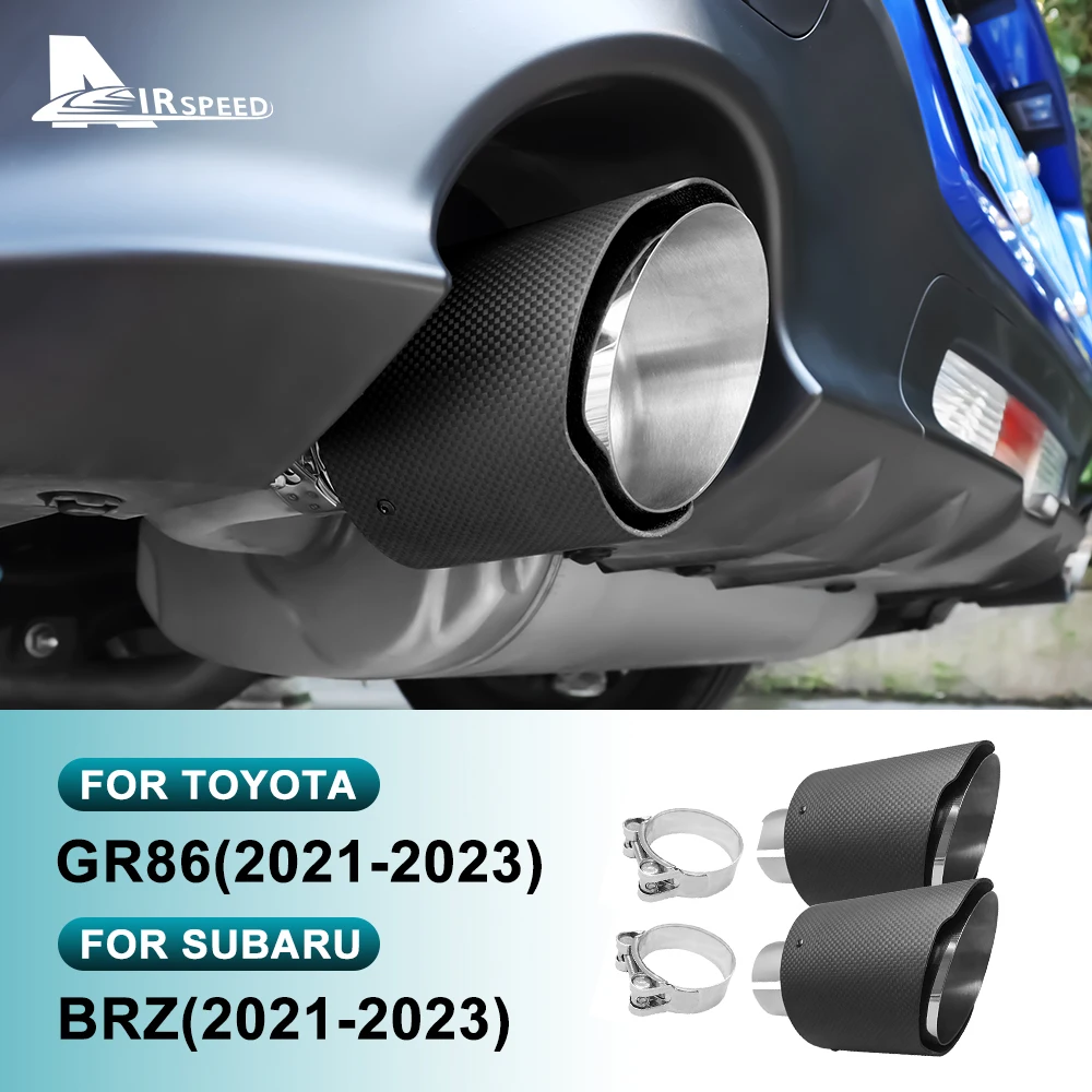 

Real Carbon Fiber Exhaust Pipe For Subaru BRZ Toyota GR86 2021 2022 2023 2024 Stainless Steel Tail Muffler Tip Pipe Accessories