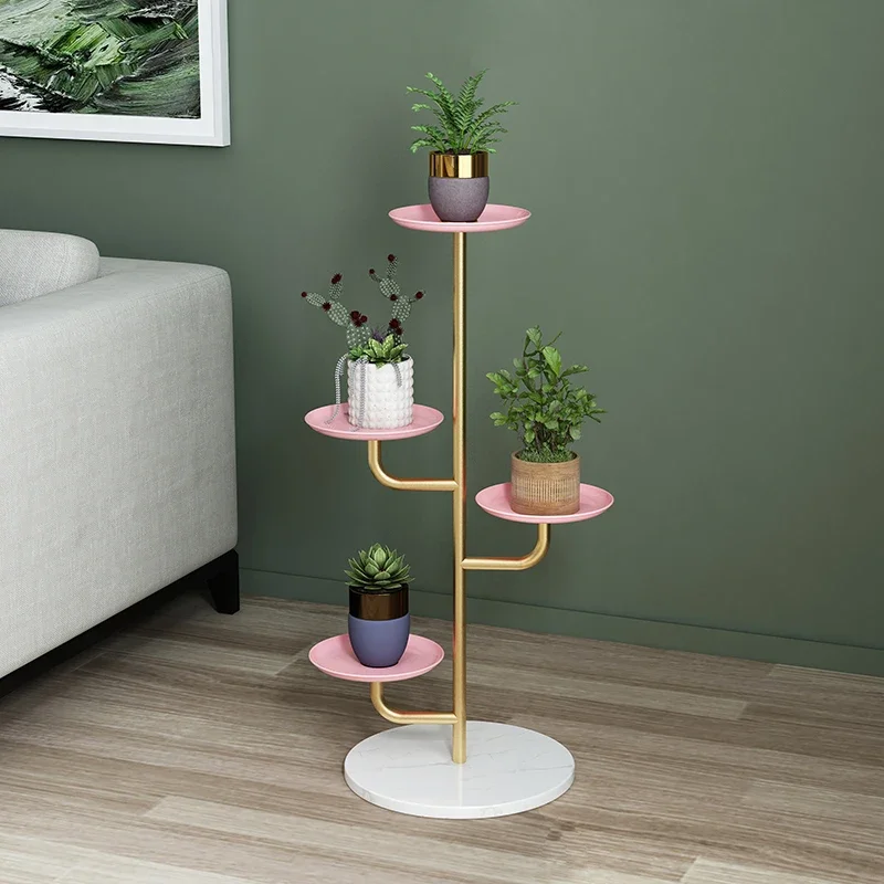 

Nordic Multi-Layer Gold Plant Stand Iron Flower Pots Shelves Living Room Plant Stand Stable Load-Bearing Rack Indoor Garden