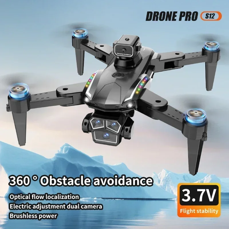 

Children's S12 Drone High-Definition Aerial Photography Folding Remote Control Airplane Lighting Quadcopter Toy Boy Holiday Gift