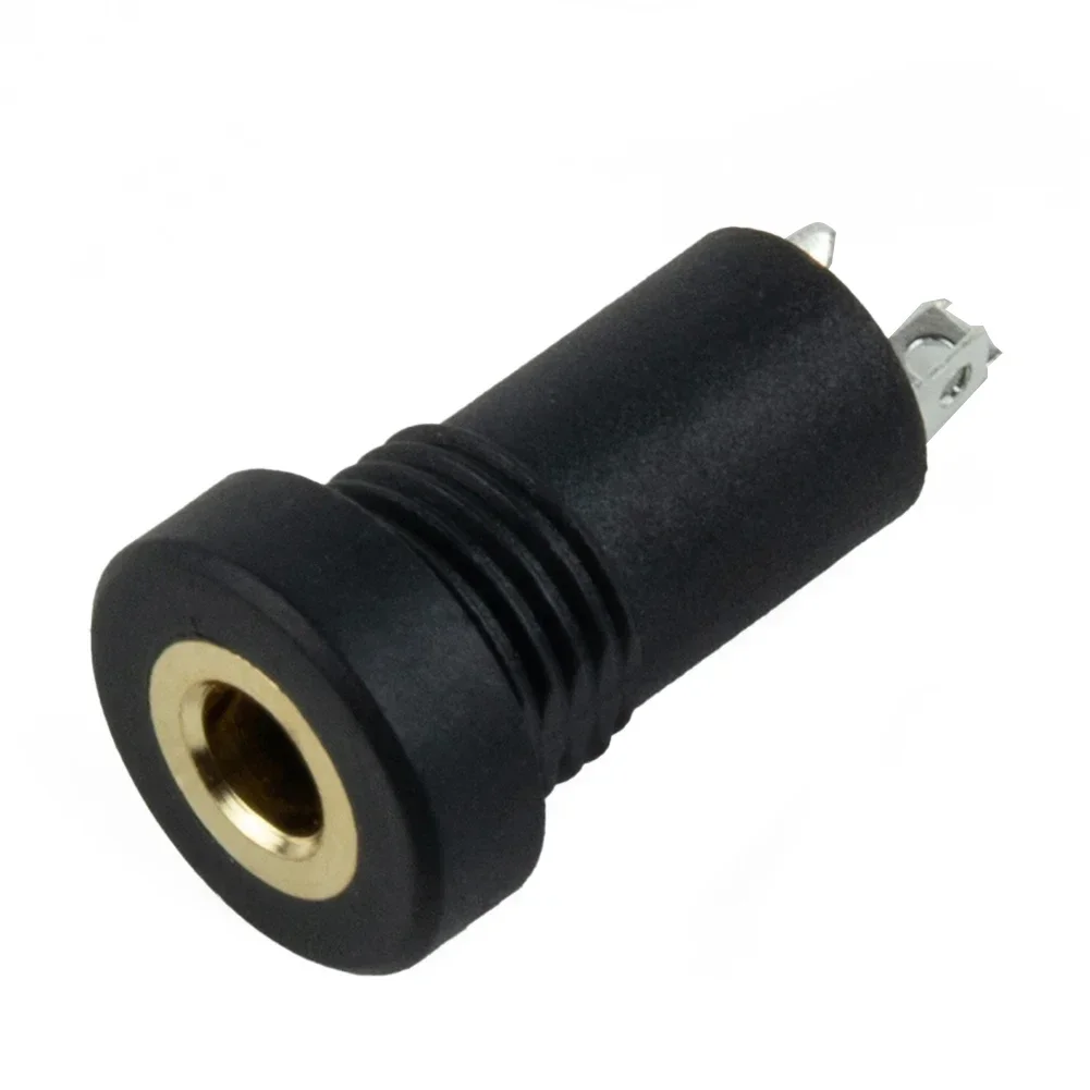 3.5MM Audio Jacks Adapter Audio Aux 2.1x1cm 3 Pole Black Chassis Jacks Mount Panel Plastic Socket Solde Stereo