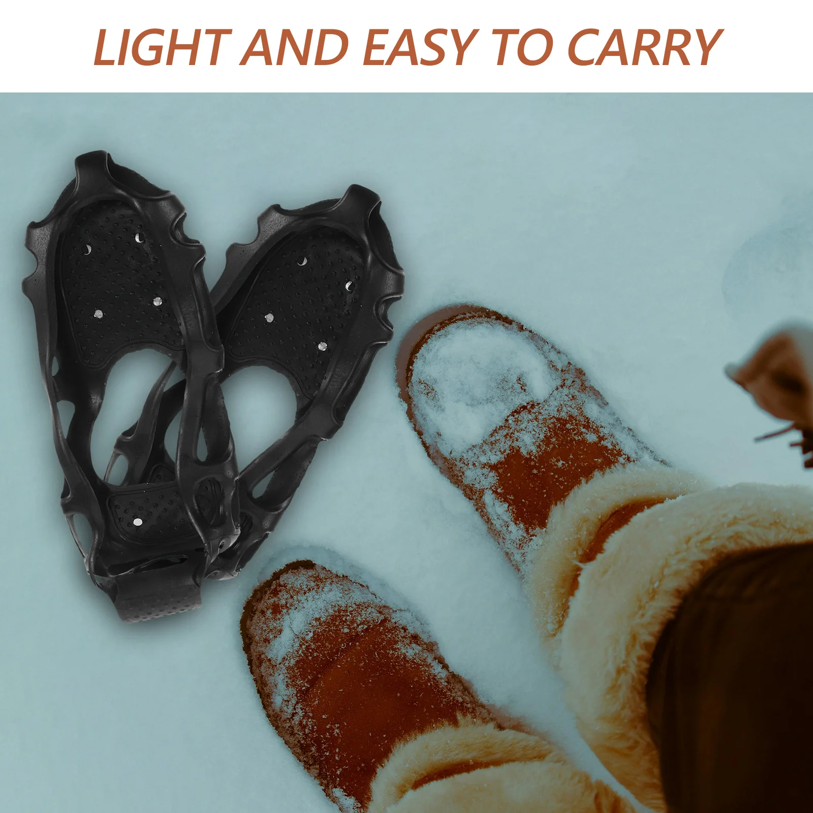 

1Pair Ice Spikes for Boots Anti-Slip Shoe Cleats Elastic Design Walk Traction for Ice Fishing Snow Hiking Mountaineering