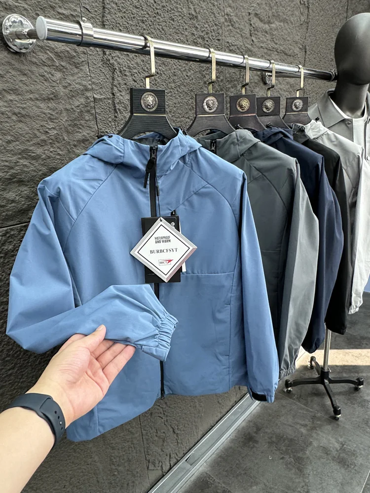 

ex Outdoor Faionable Hooded Jaet Windproof Casual Coat Pampa& Brand Stand Fit Long Sve Youth Urban Sle