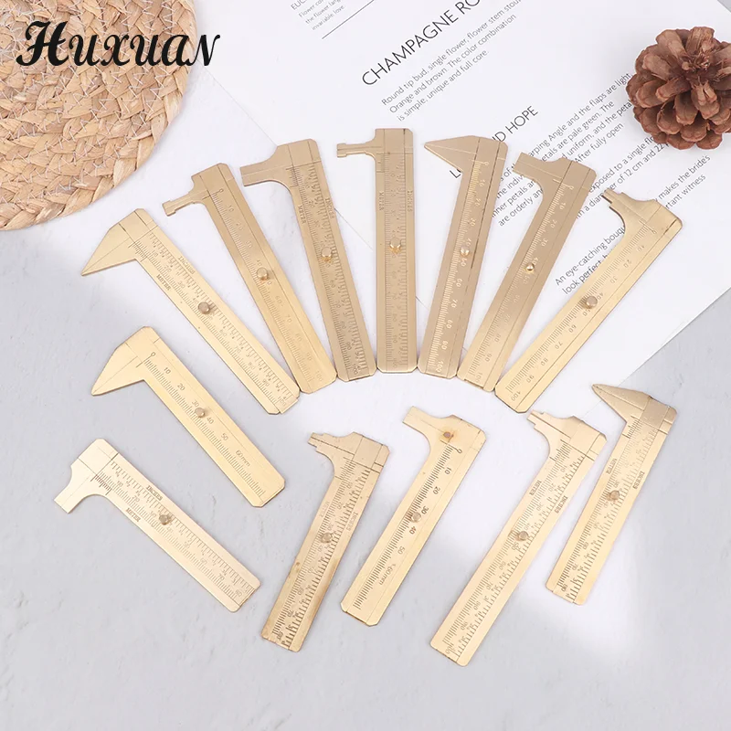 

Mini Brass Sliding Ruler Double Scales Metal Vernier Caliper Gauge Measuring Supplies