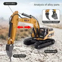 Huina Alloy Truck 1/40 Excavator Diecast Digger Car Construction Engineering Vehicle Model Loader Tractor Toy Kid Christmas Gift