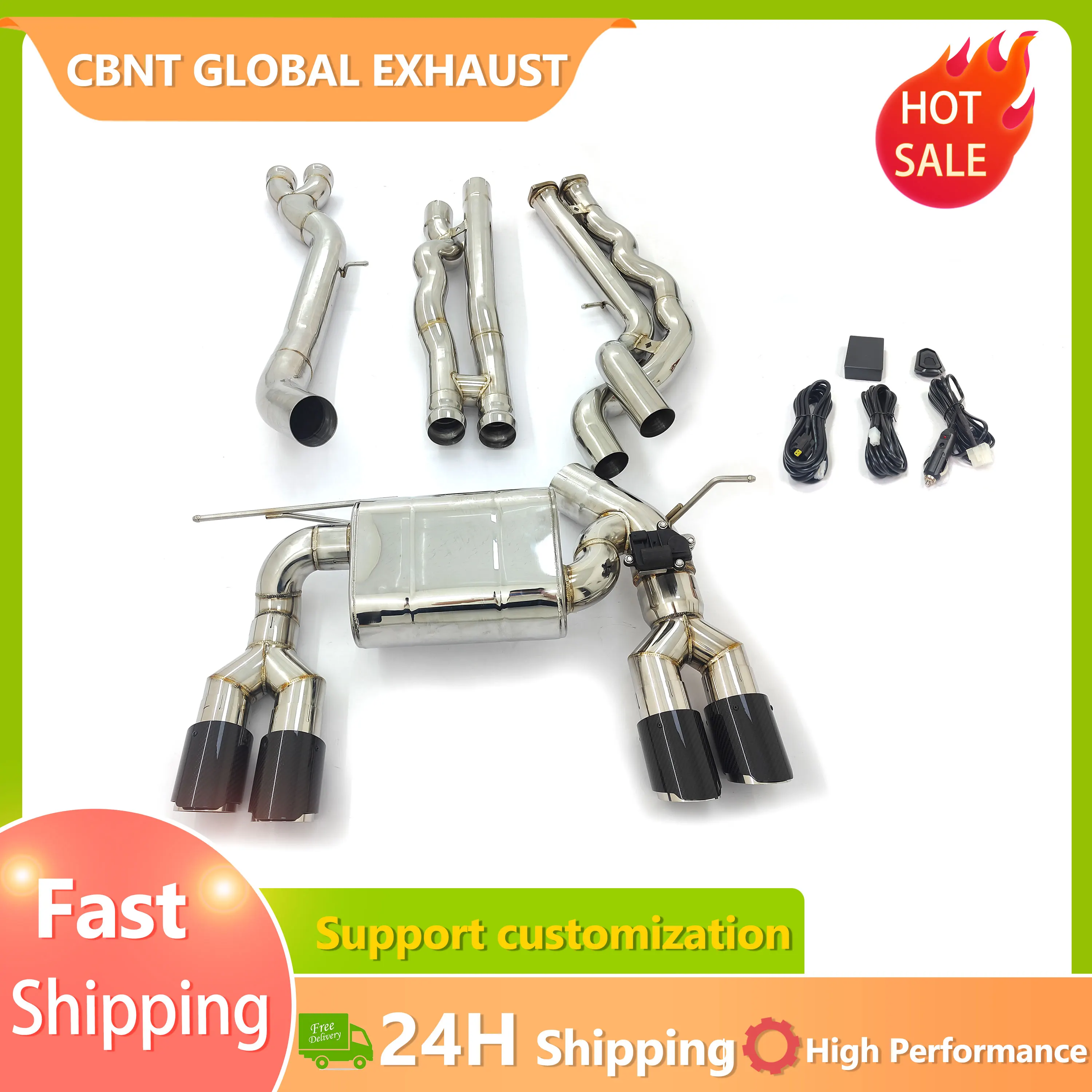 

CBNT in Stock Valved F80 F82 Catback Exhaust for BMW F80 M3 F82 M4 3.0T S55 SS304 Valvetronic Exhaust System Remote Control