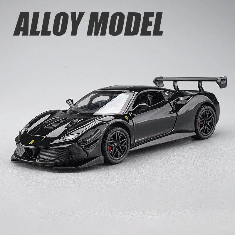 

1:32 Ferraris 488 Supercar Alloy Car Diecasts & Toy Vehicles Car Model Sound and light Pull back Car Toys For Kids Gifts