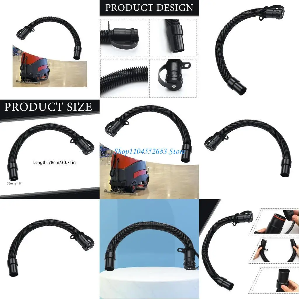 

Y6GD 78cm Length Floor Scrubber Suction Hose with Lid Quick Connecting Drainage Hose Replacement Drainage Pipe for 3