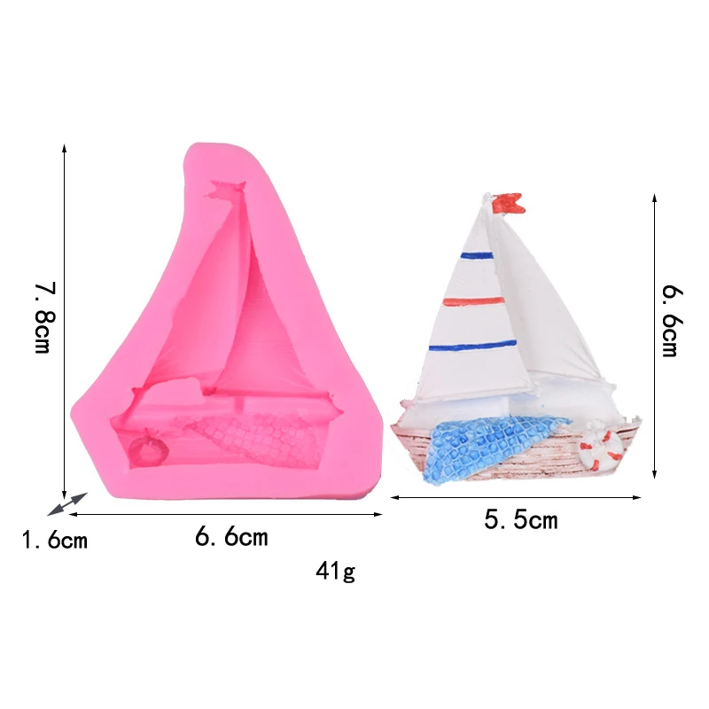 Sailboat Kitchen Accessories Seagulls Seabirds Sailing Cooking Tool Cake Decorating Silicone Mold For Baking Fondant Candy Sugar
