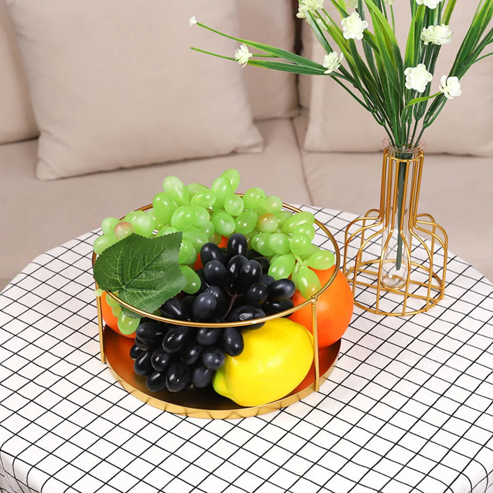 

Stylish Round Metal Storage Tray Golden Desktop Organizer For Home Decoration Jewelry Display Household Sundries Holder
