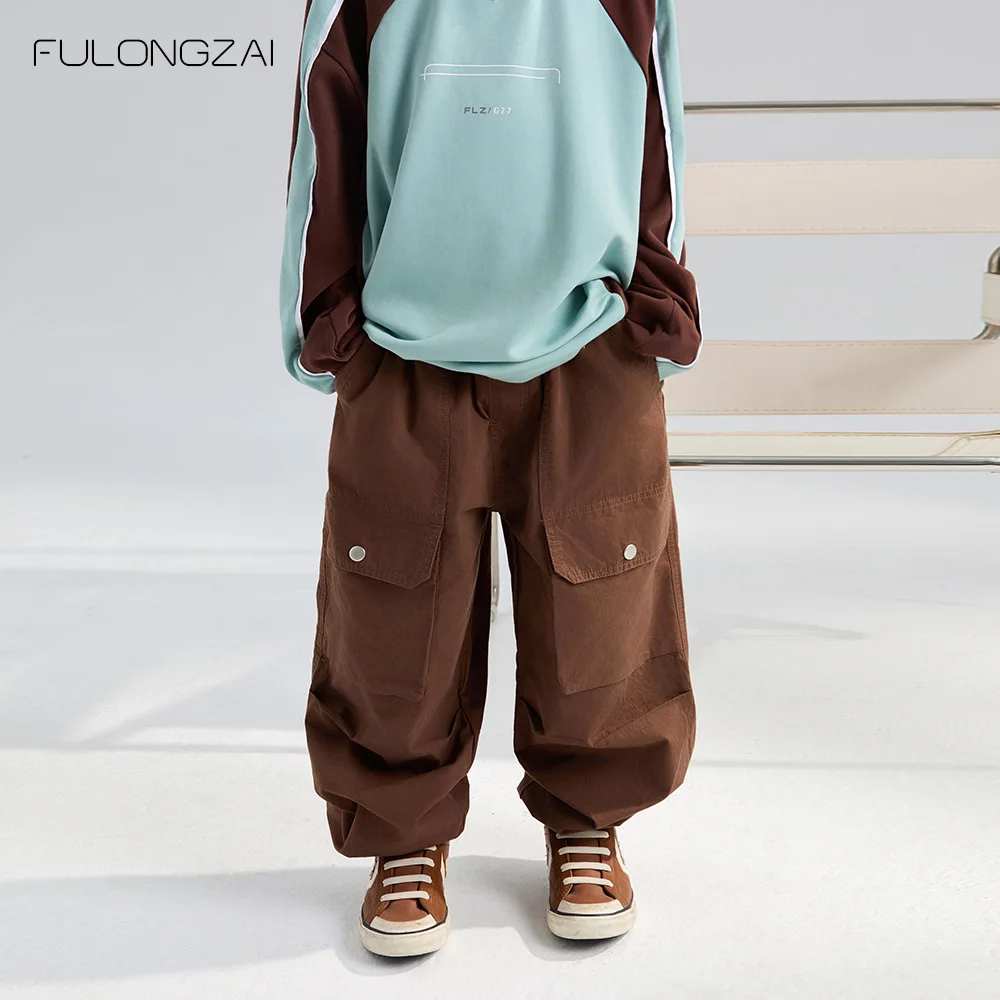 

Kid Pant Children Clothing 2024 Fall Boys and Girls New Child Labor Pants Children Baby Korean Style Fashion Solid Loose Pants