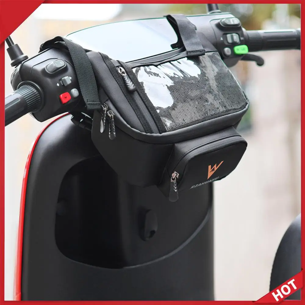 

Сумка на руль мотоцикла с сенсорным экраном, большая вместительная сумка на вилку мотоцикла, многофункциональная водонепроницаемая сумка для электровелосипеда, мотоцикла