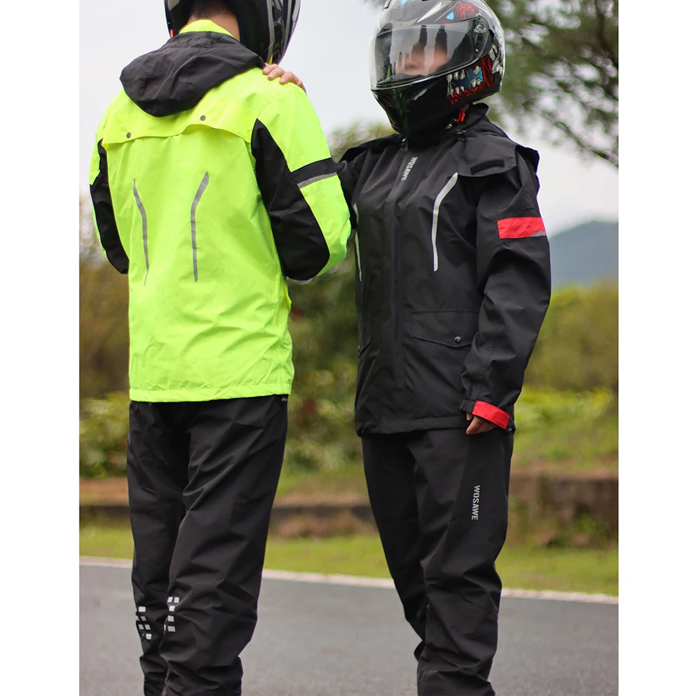 WOSAWE Motorcycle Raincoat Suit Men Outdoor Waterproof Rainwear Shoes Cover Ultrathin Rain Coat Cycling Fishing Climbing Jacket