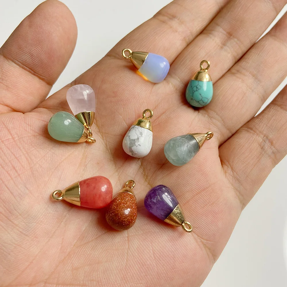 Wholesale Natural Water Drop Pendants Assorted Rose Quartzs Opal  Healing Stone Charms For Jewelry Making Earrings DIY Accessori