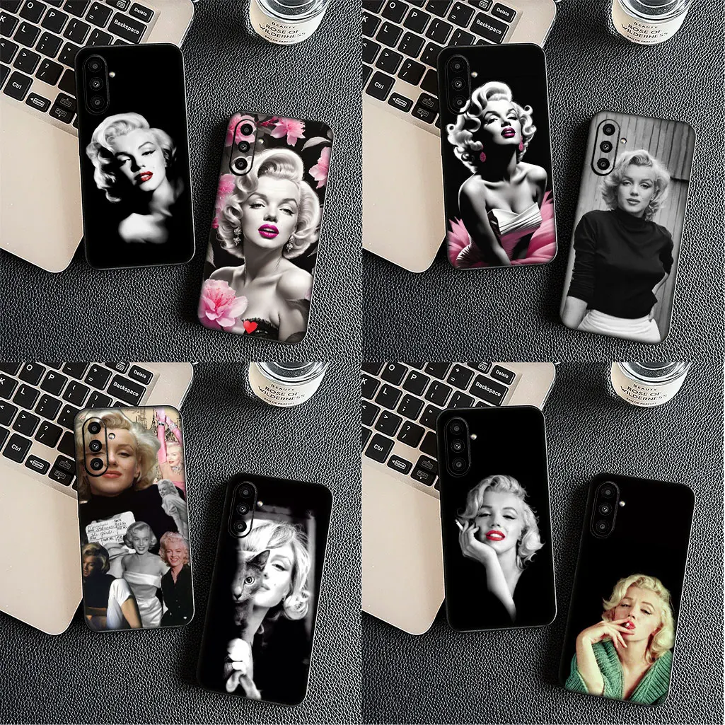 غلاف ناعم لهاتف أبل آيفون 16 15 14 11 Pro Max SE2 SE3 7 8 Plus SE 2022 16 + 15 + ورق حائط مارلين M-Monroes غطاء جراب هاتف
