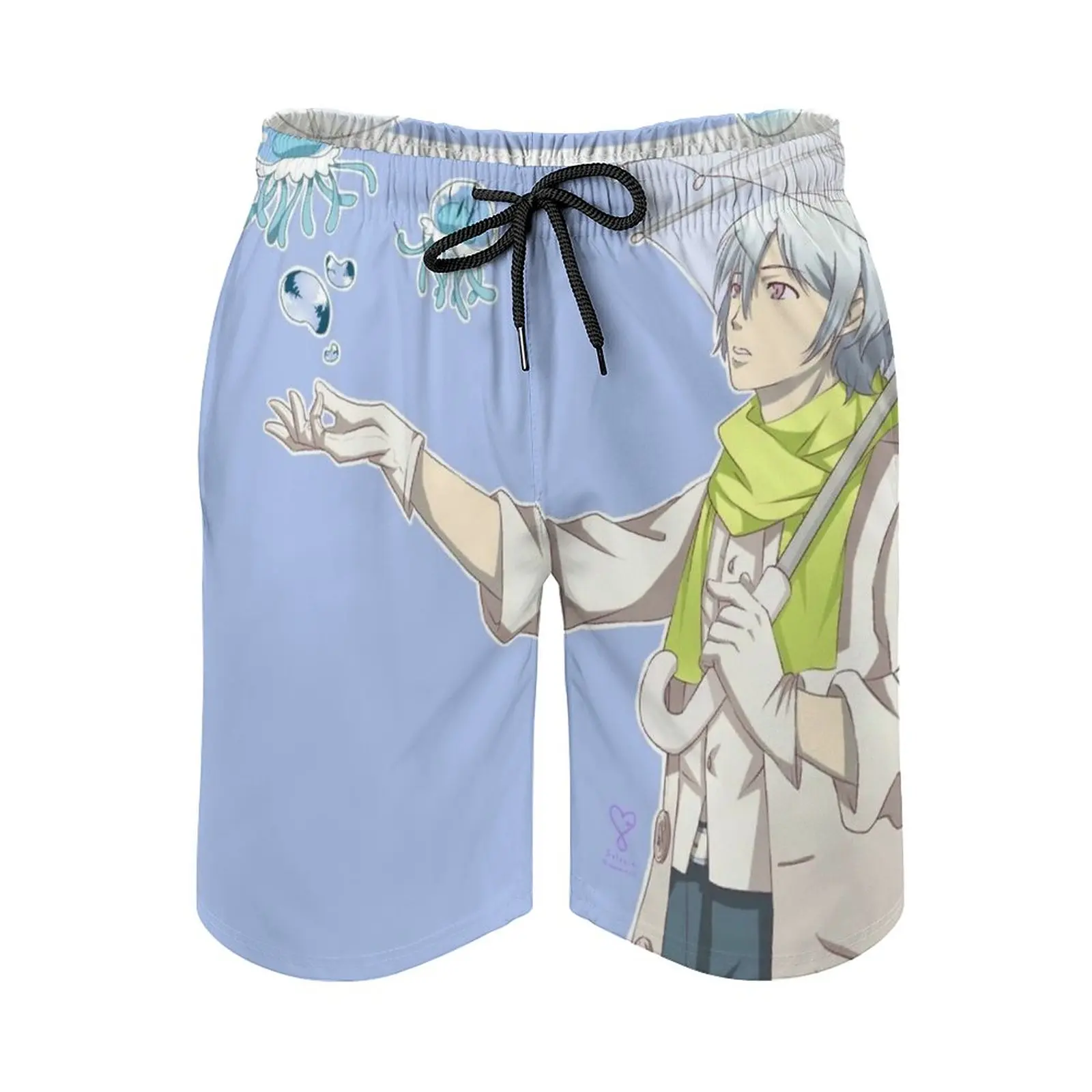 Watching The Jellyfishes-Dmmd Clear Men's Beach Shorts Swim Trunks With Pockets Mesh Lining Surfing Dramatical Murder Dmmd