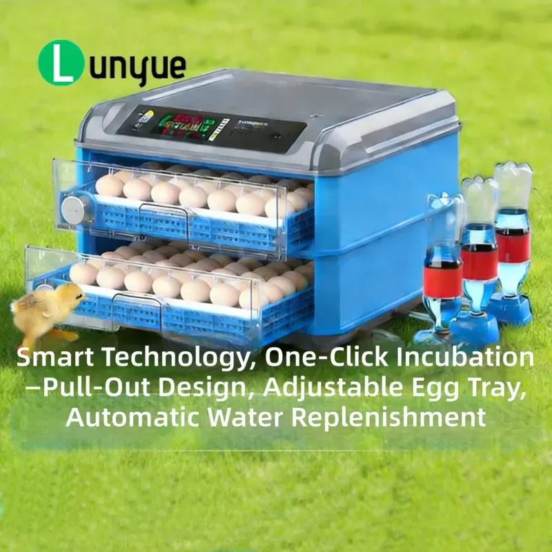 Dual Power Intelligent Egg Incubator Automatic Temperature Control Regular Turning Auto Water Addition One Button Operation