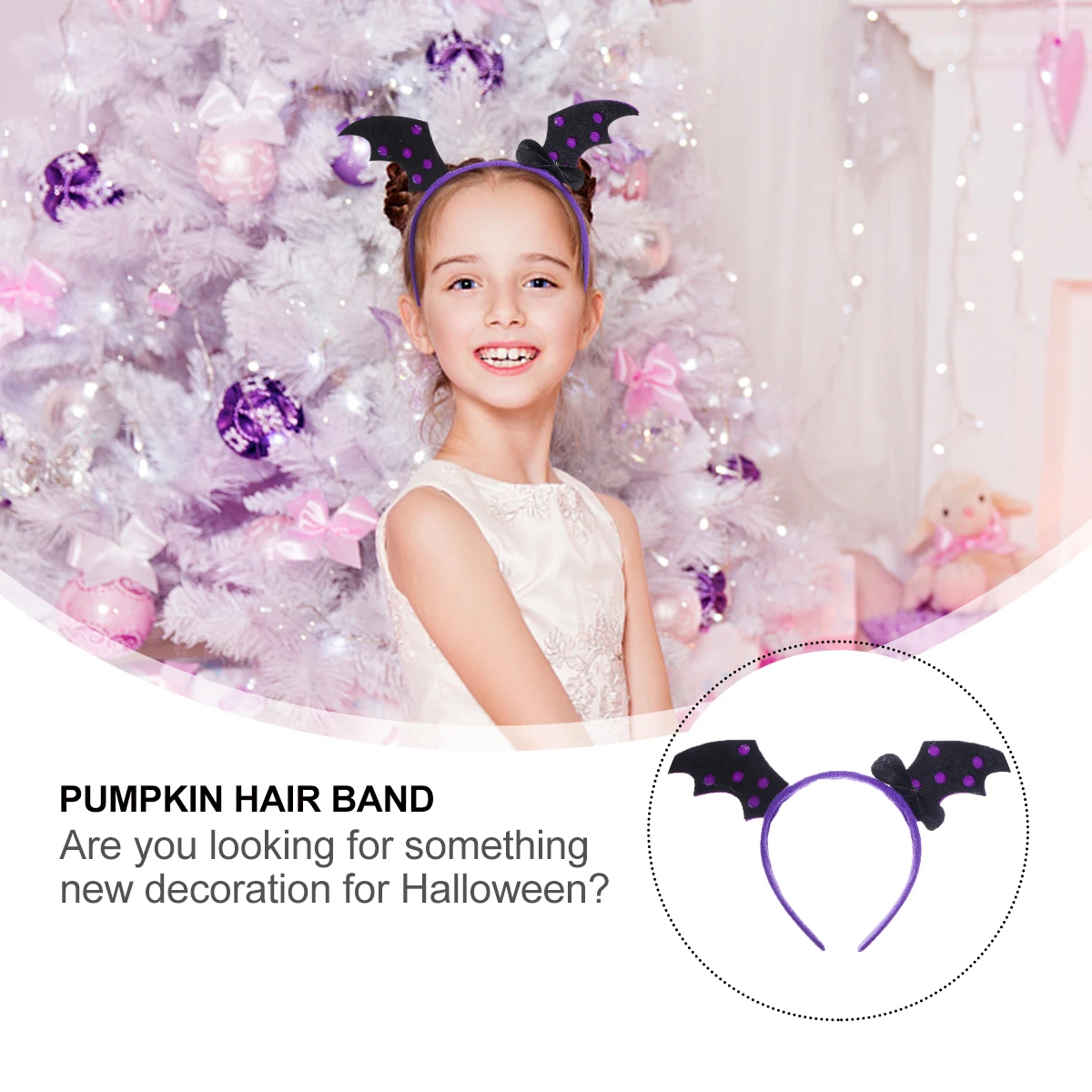 

4 Pcs Headbands for Girls Halloween Hair Hoop Cute Accessories Bat Purple Headdress Fashion Women's