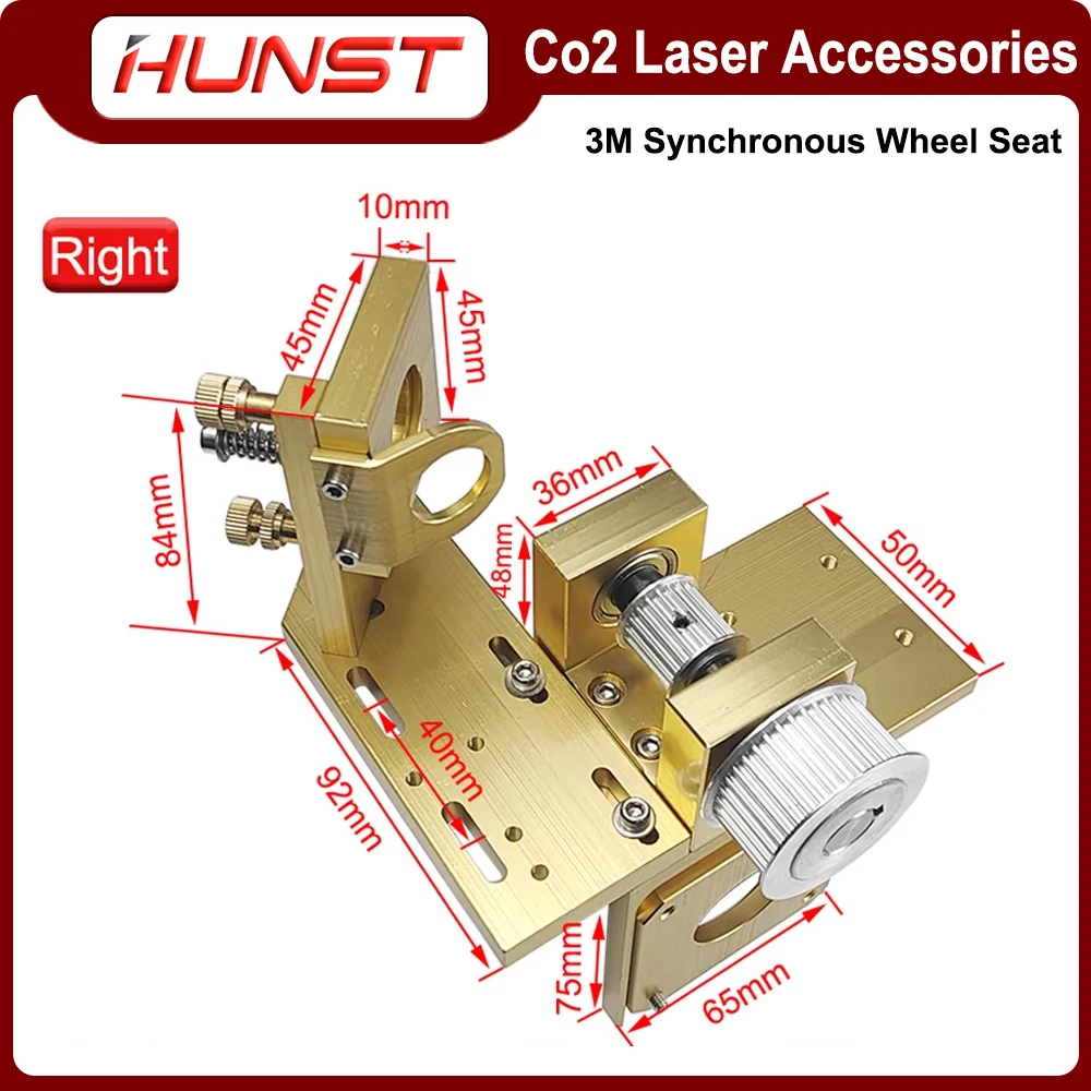HUNST X-axis Motor Base, Reflector Bracket, 3M-19 Synchronous Wheel Set.  Co2 Laser Engraving and Cutting Machine Accessories.