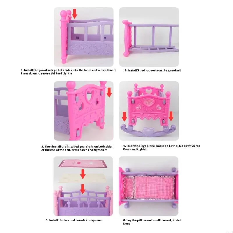 Fai finta giocare a letto in miniatura per bambini design realistico sicuro non tossico facile interazione gioco ruolo