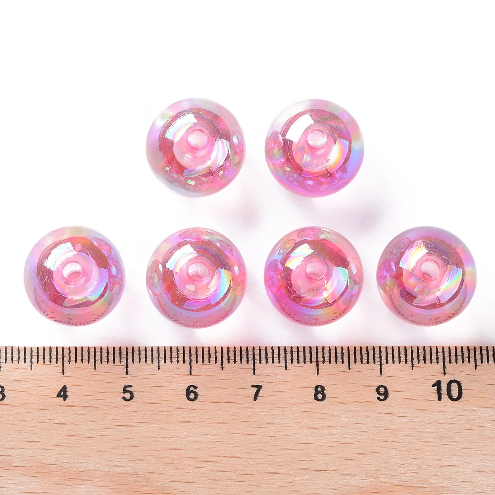 PandaHall 220 Stück AB-beschichtete transparente Acryl-Rundperlen, 16mm Mehrfarbige Schillernde Oberfläche für DIY Armband Schmuck Basteln – Detail 21