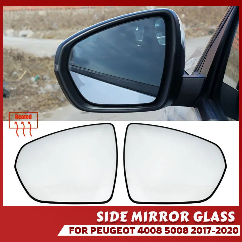 

Car Side Heated Rearview Mirror Glass Mirror Lens Left Right For Peugeot 4008 2017 2018 2019 2020
