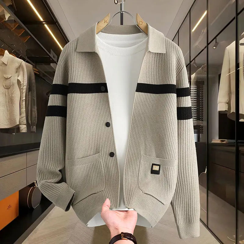 

Sli Knitted Cardigan Sweater Jaet for Men Spring Autumn New Model Teenager Trendy Brand Youthful Look ort Length