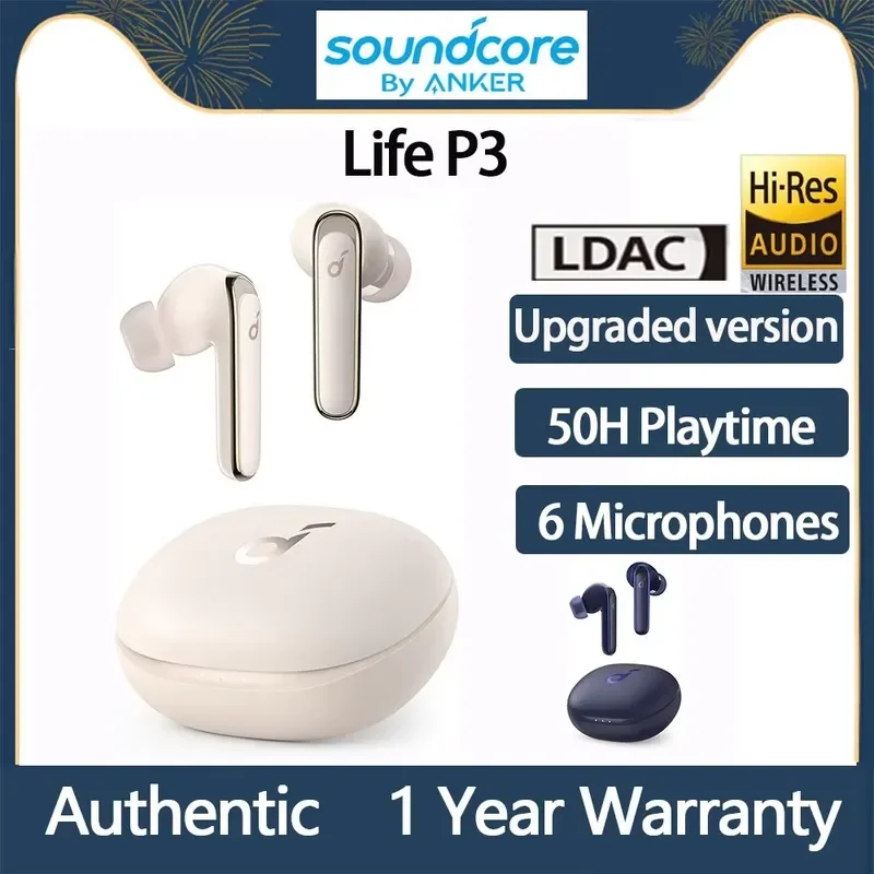 Brand For by Anker Life P3 Earbuds, Bluetooth 5.0 TWS ANC Earphone Wireless Charging, App with Gaming