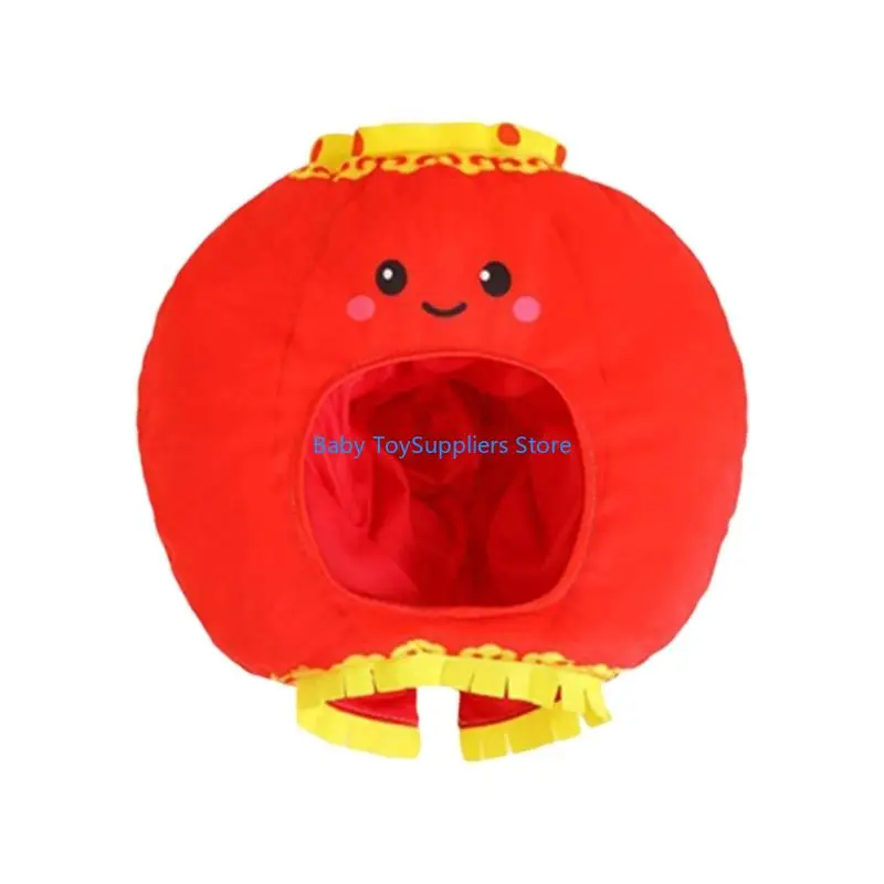 

R1WF Chinese New Year Festival Lamp Head Cover Comfortable Cotton Party Hat for Family Gatherings Festival Celebration