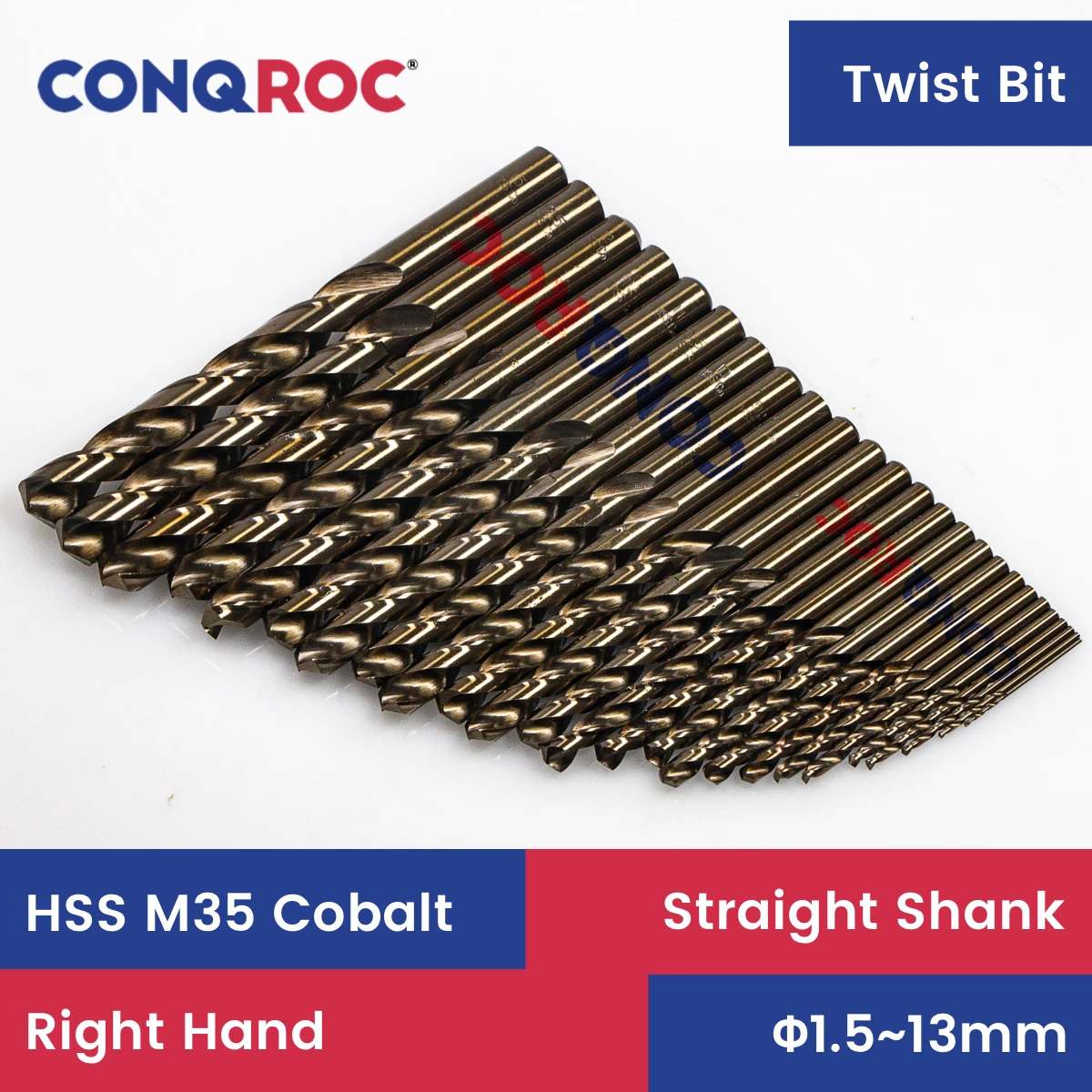 HSS M35 Cobalt Twist Drill Bits Set Straight Shank 25-Size Diameter-1.5~13mm