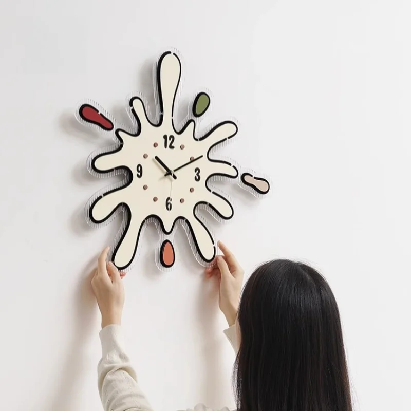 

No punching light luxury clocks wall clocks living room home