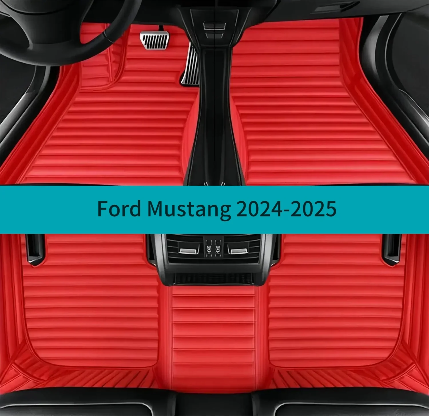 

Полный комплект автомобильных ковриков для Ford Mustang 2024-2025, кожаные коврики для автомобилей, коврики, автомобильные коврики