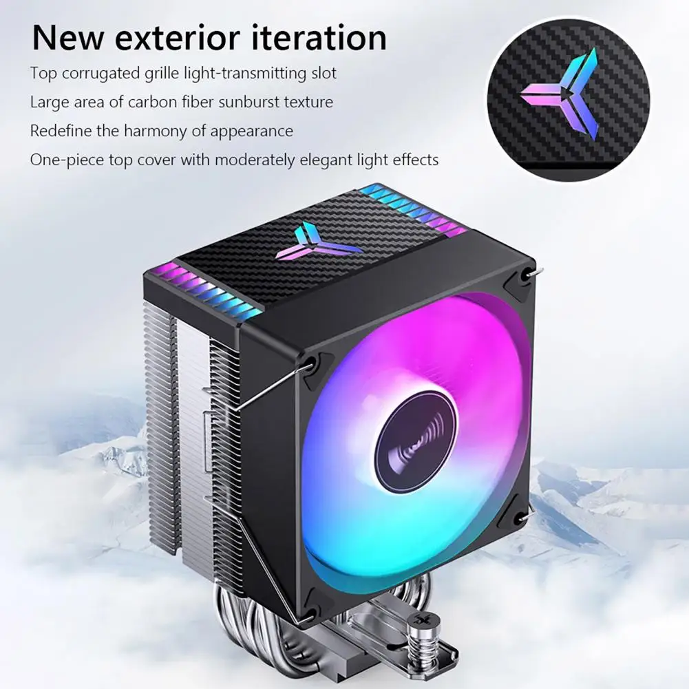 Silent Computer Fan High-performance Cpu Fan with 6 Heat Pipes Argb Pwm Temperature Control Quiet Operation for Pc Accessories