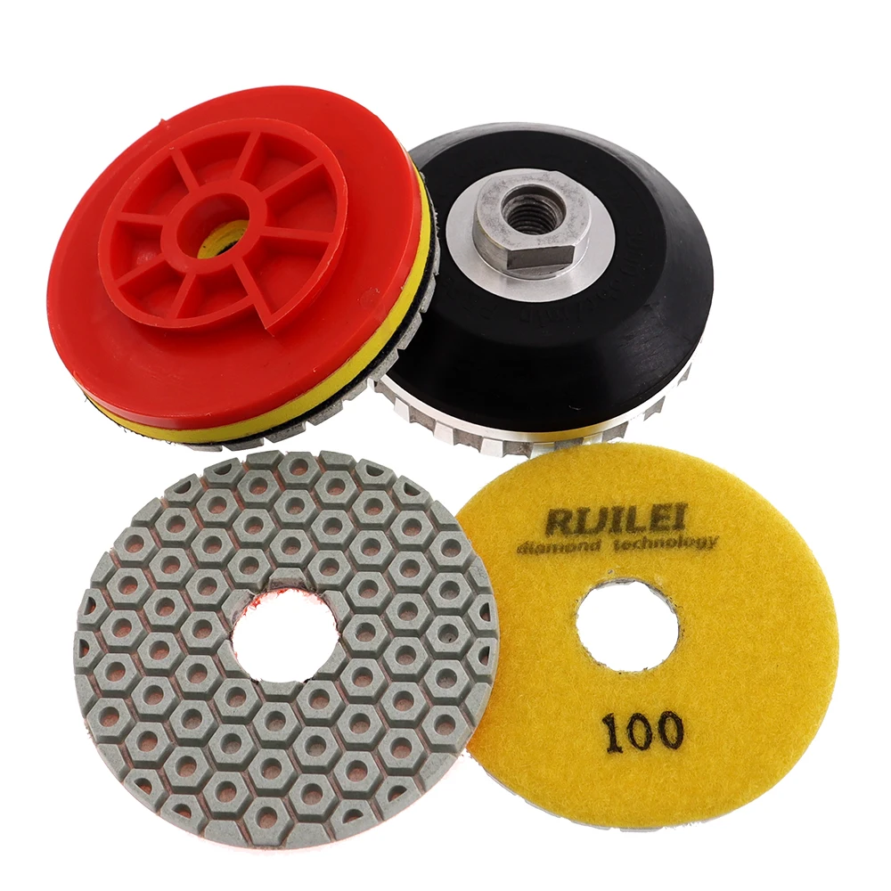 7PCS/Set Super 4Inch Diamond Polishing Pads Dry/Wet 100mm  Polishing Pad For Granite Marble Stone Concrete Grinding Discs