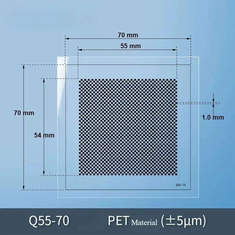 Thin-film calibration plate for custom machine vision checkerboard test cards