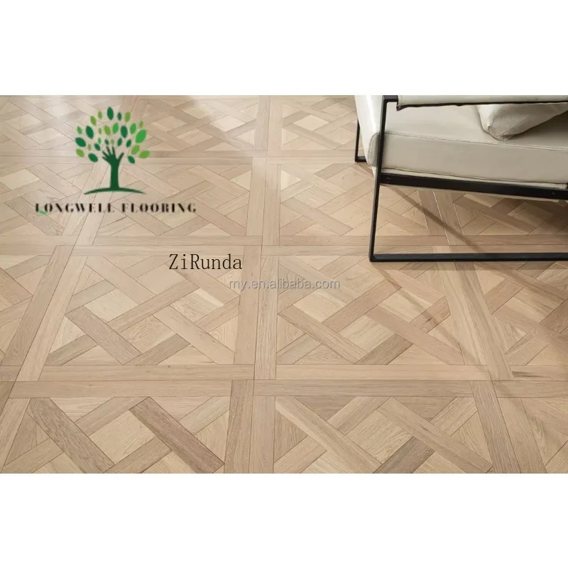 نسخة مخصصة من أرضية خشبية صلبة من خشب البلوط الأبيض الحديثة من الدرجة ABC أرضية خشبية داخلية