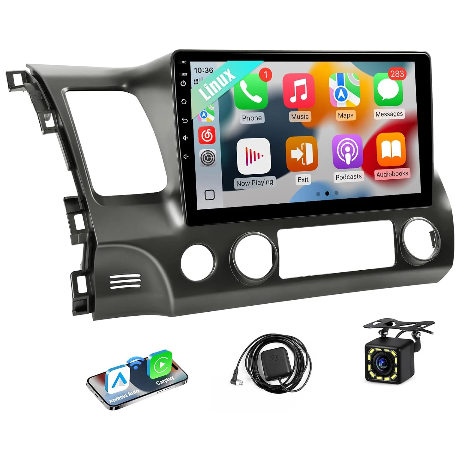 Linux Radio for Honda Civic 2006-2011 (FIT JBL.) Wireless Apple Carplay Android Auto, Upgrades 10.1