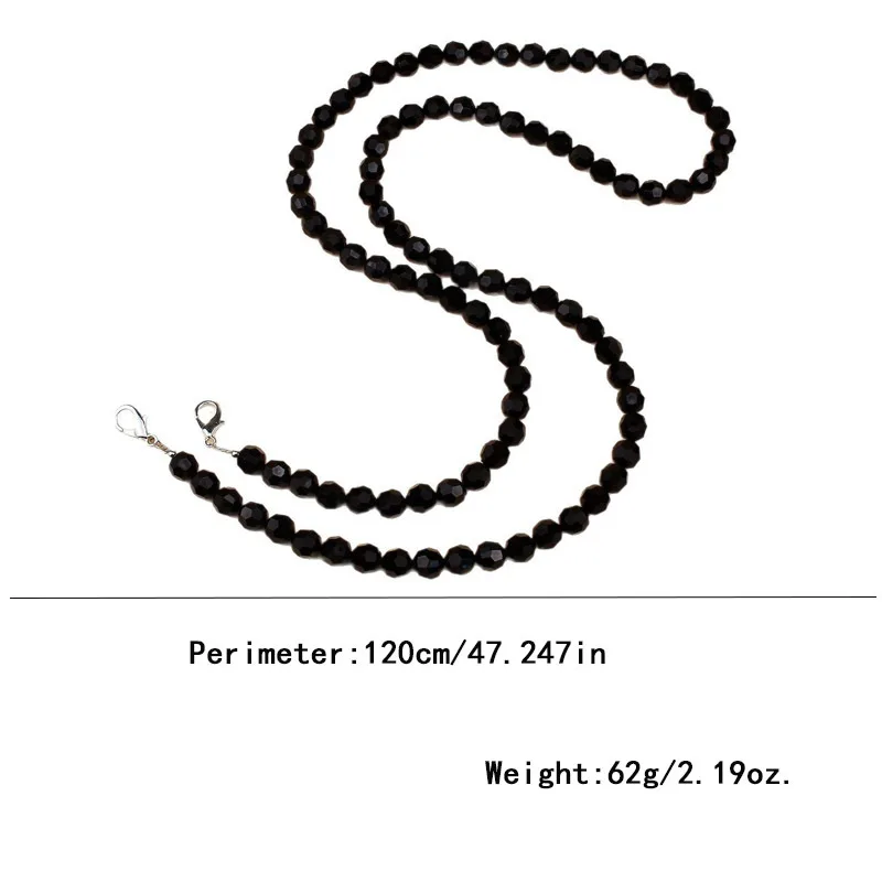 Black Bead Phone Chain Lanyard Crossbody Phone Hanging Rope Bag Chains Decoration Versatile Bag Shoulder Strap