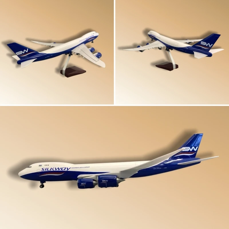 

Azerbaijan Airlines B747-F 1/150 Scale Die-Cast Resin Aircraft Model Approx 18.5 Inches Including Base – Adult Aviation Souvenir