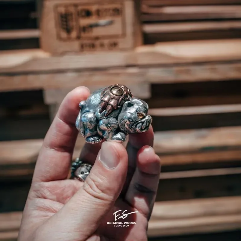 

Оригинальный дизайн, орнамент зодиакального тигра с ручкой Fuhu — изысканный портативный твердый культурный артефакт