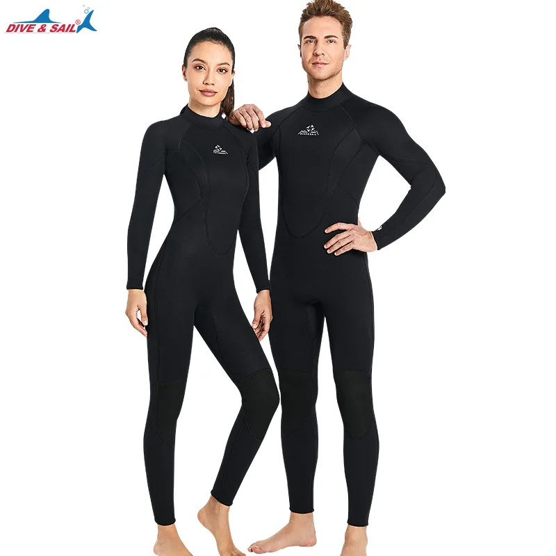 2022 Men Thicken Warm 3mm Neoprene Wetsuit Diving Socks and Gloves Women One-Piece Scuba Snorkel Surf Jumpsuit Winter Swimsuit