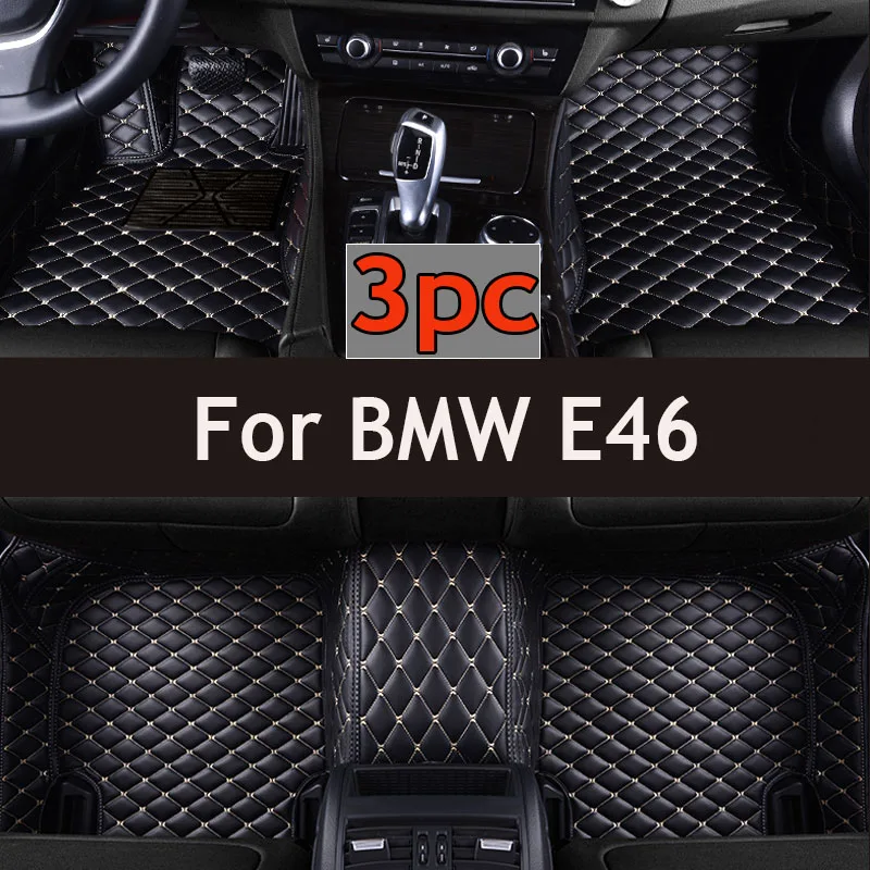 

Custom Automotive Car Floor Mats For BMW E46 1998 1999 2000 2001 2002 2003 Auto Luxury Leather Men Women Car Mats Full Coverage