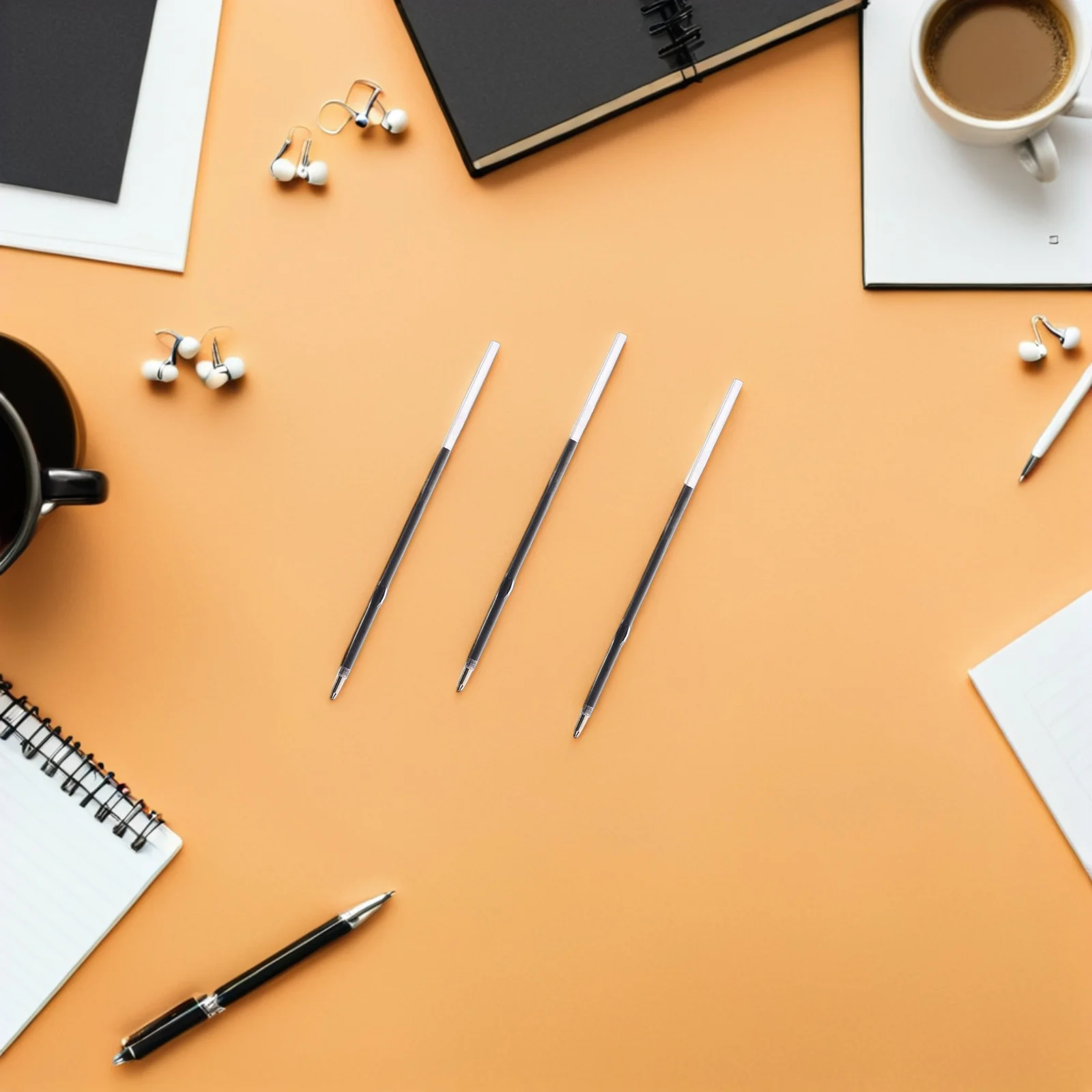 400 قطعة أسود 0.7 مللي متر عبوات أقلام حبر جاف عالية الأداء تدفق الحبر السلس استبدال الأساسية لطلاب المدارس المكتبية #5