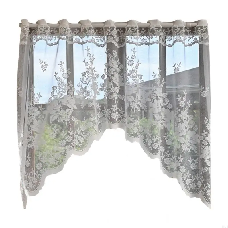 2025 New Half Sheer Lace Cafe Curtain With Romance Designs for Rental Homes