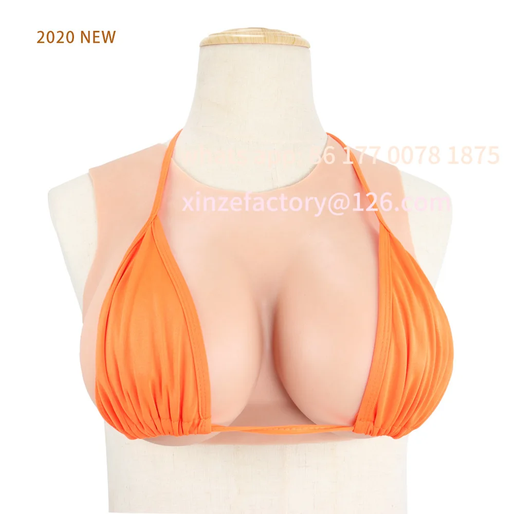 Customizable breast prosthesis, fake breast, silicone solid breast, round neck D E F G cup, chest pad insert, fake breast