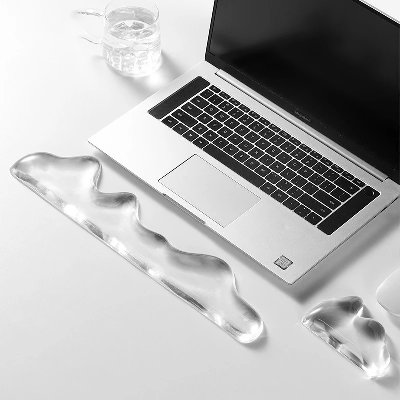 Silicone Keyboard Mouse Wrist Rest Support Ergonomic Wave Hand Pad Cushion Comfortable Soft for Gaming Office Computer Laptop