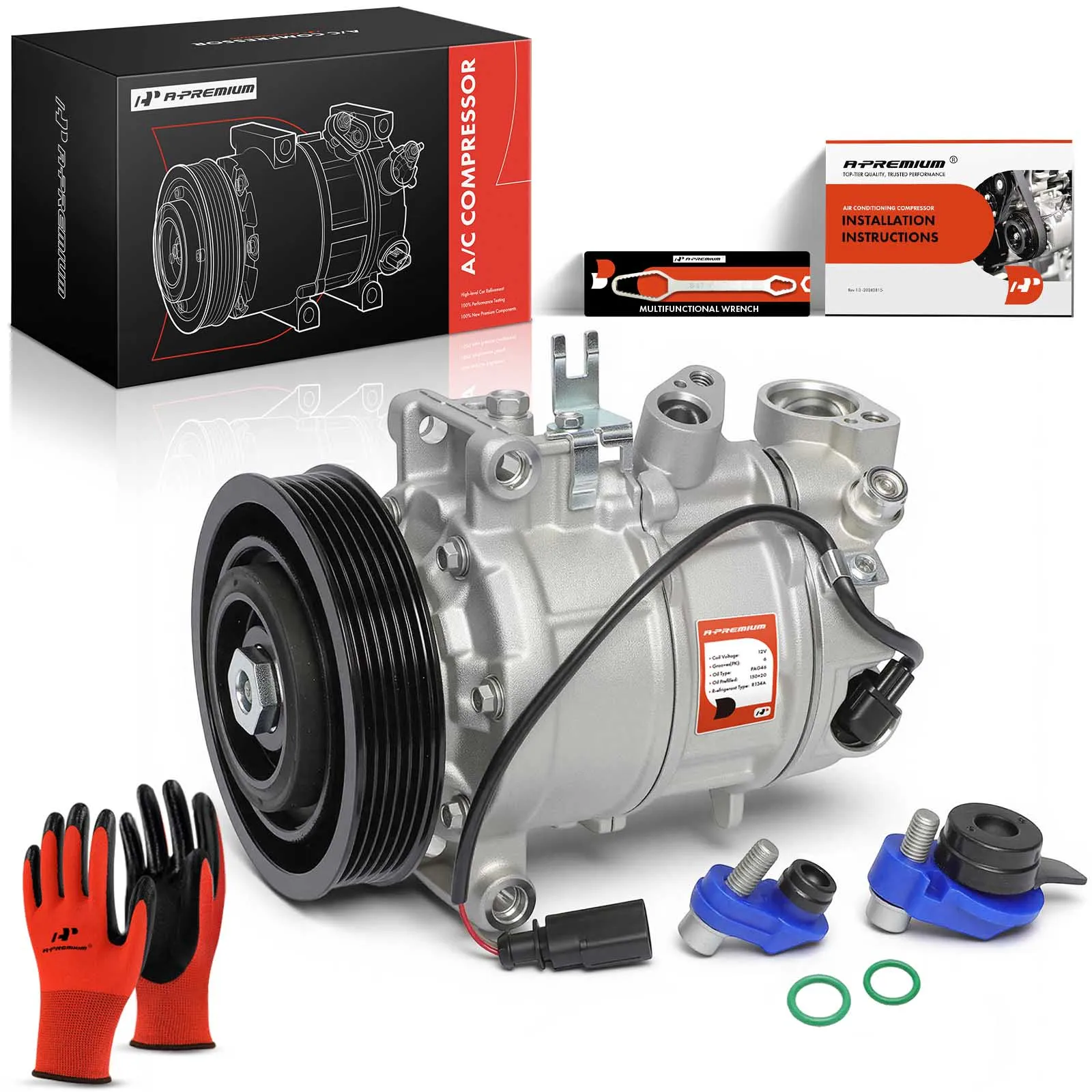 A-Premium AC Compressor with Clutch for Audi A4 Quattro 2016 Q5 S5 2013-2017 S4 2013-2016 SQ5 2014-2017