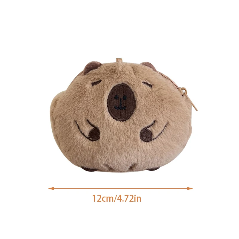 Bonito capivara bolsa de moedas de pelúcia cobaia chaveiro mini carteira bolsa de moedas saco de armazenamento de fone de ouvido saco chave mochila pingente