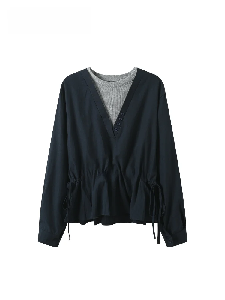 

Cara CLUB plus Size round Ne Long Sve irt Women Early Spring New Sle Plump Sister Slimming Faion Loose Top Trendy